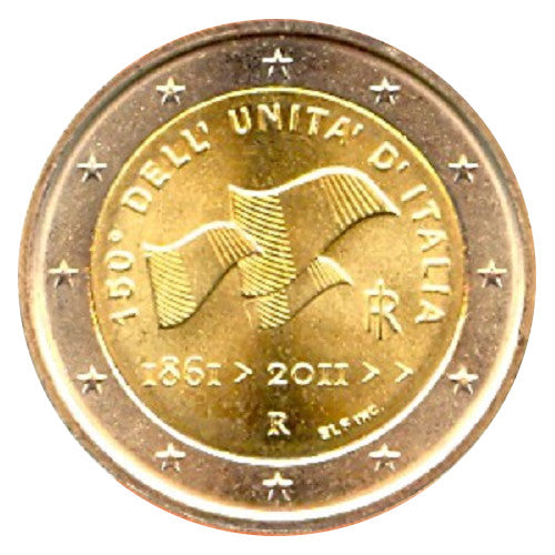 Moneta da 2 euro Italia 2011 Unità italiana Moneta commemorativa UNC