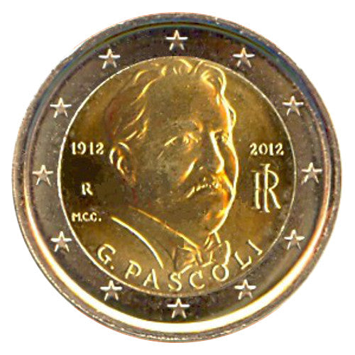 Moneta da 2 euro Italia 2012 Giovanni Pascoli Moneta commemorativa UNC
