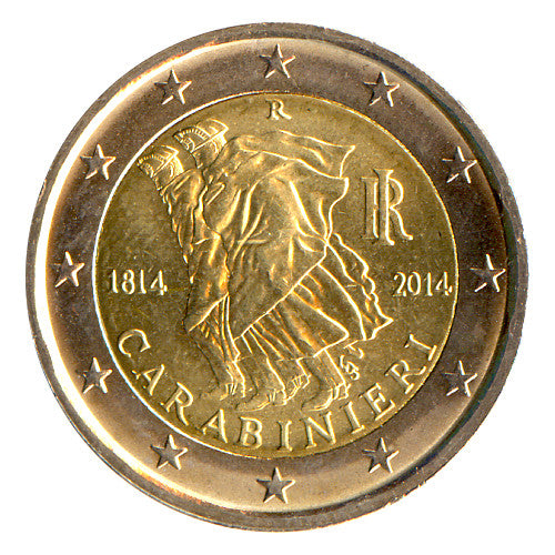 2 Euro Münze Italien 2014 Carabinieri Sondermünze UNC