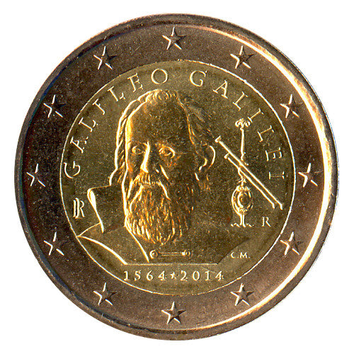 2 Euro Münze Italien 2014 Galileo Galilei Sondermünze UNC
