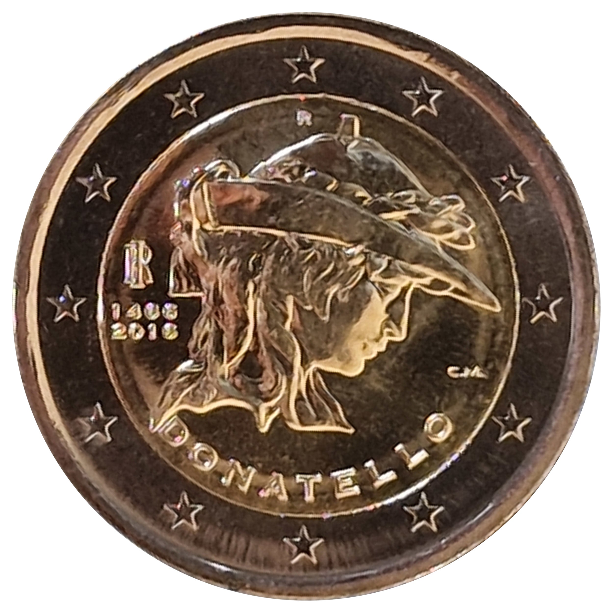Moneta da 2 euro Italia 2016 Donatello Moneta commemorativa UNC