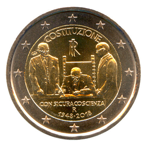 Moneta da 2 euro Italia 2018 Costituzione italiana Moneta commemorativa UNC