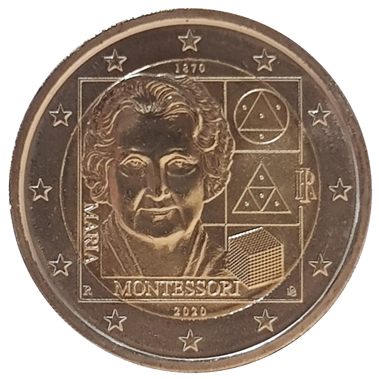 Moneta da 2 euro Italia 2020 Maria Montessori Moneta commemorativa UNC