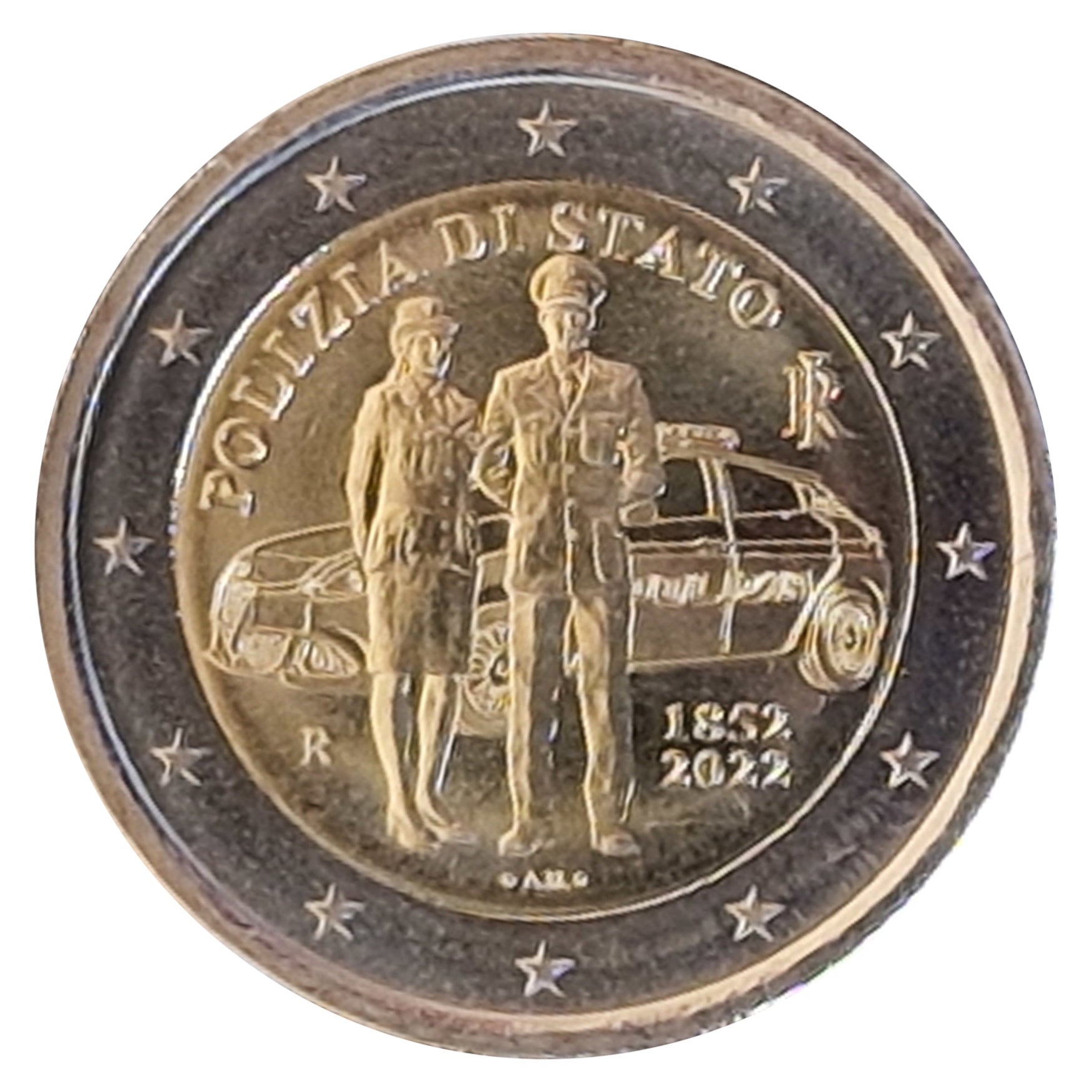 2 Euro Münze Italien 2022 Staatspolizei Sondermünze UNC