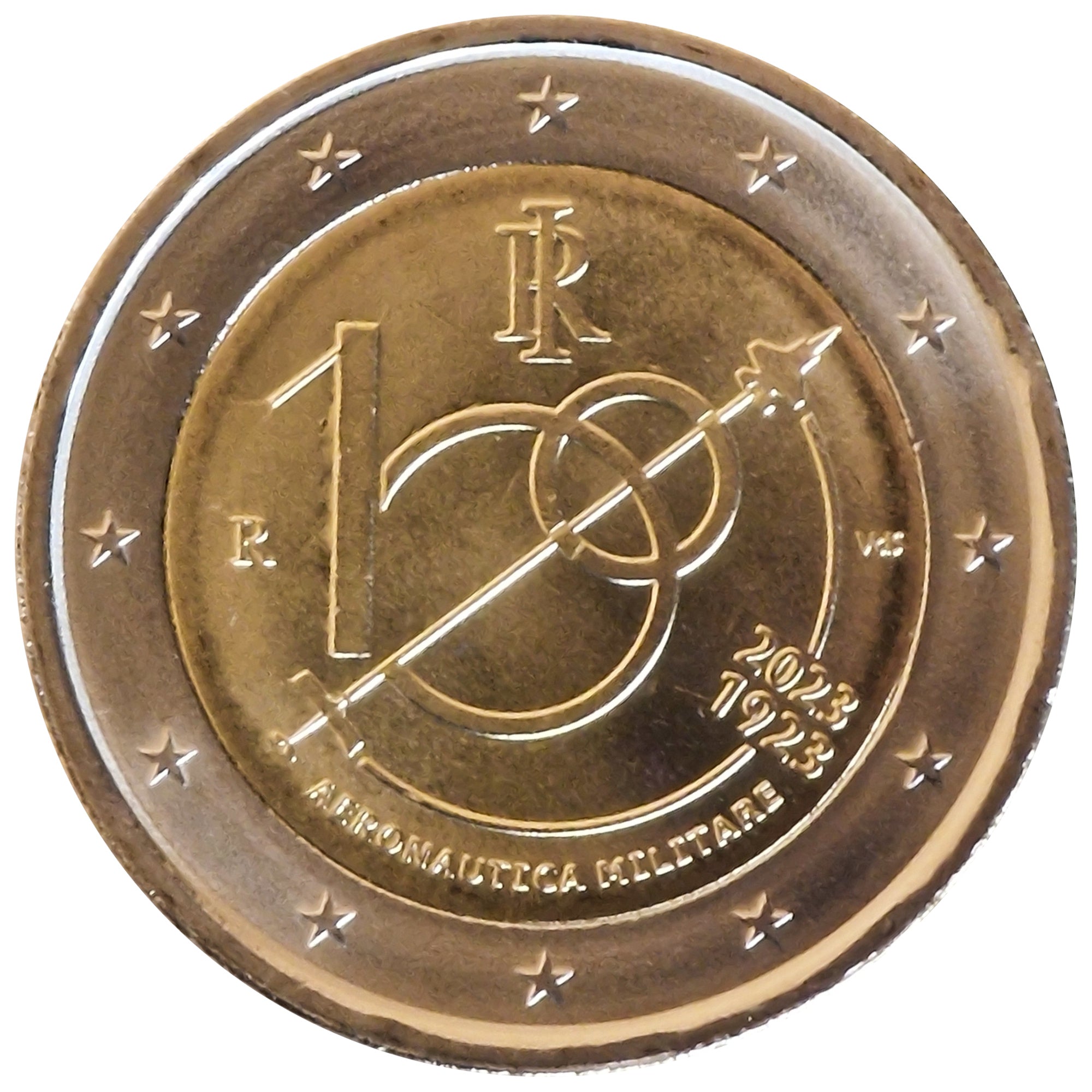 Moneta da 2 euro Italia 2023 Aeronautica Militare Moneta commemorativa UNC