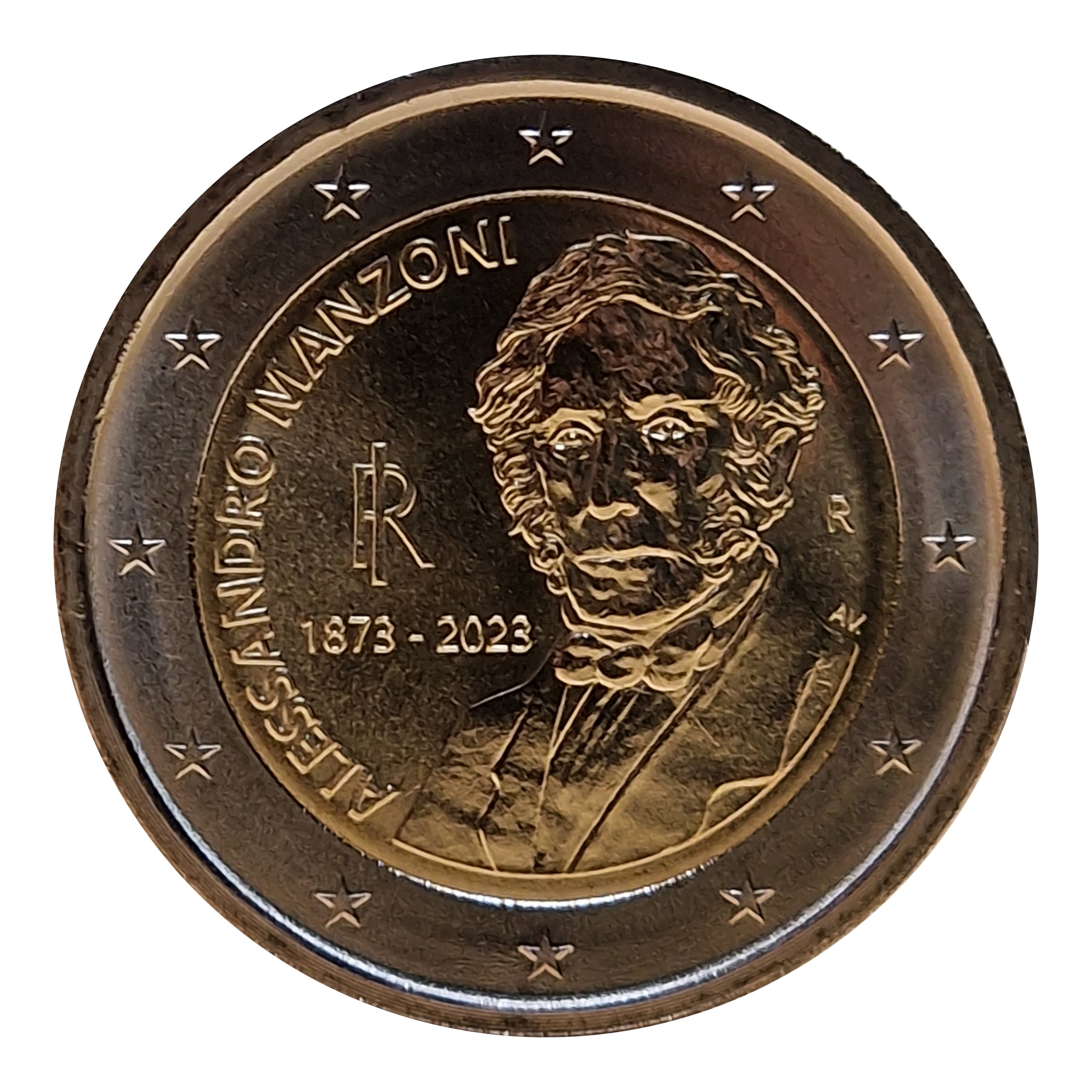 Moneta da 2 euro Italia 2023 Alessandro Manzoni Moneta commemorativa UNC