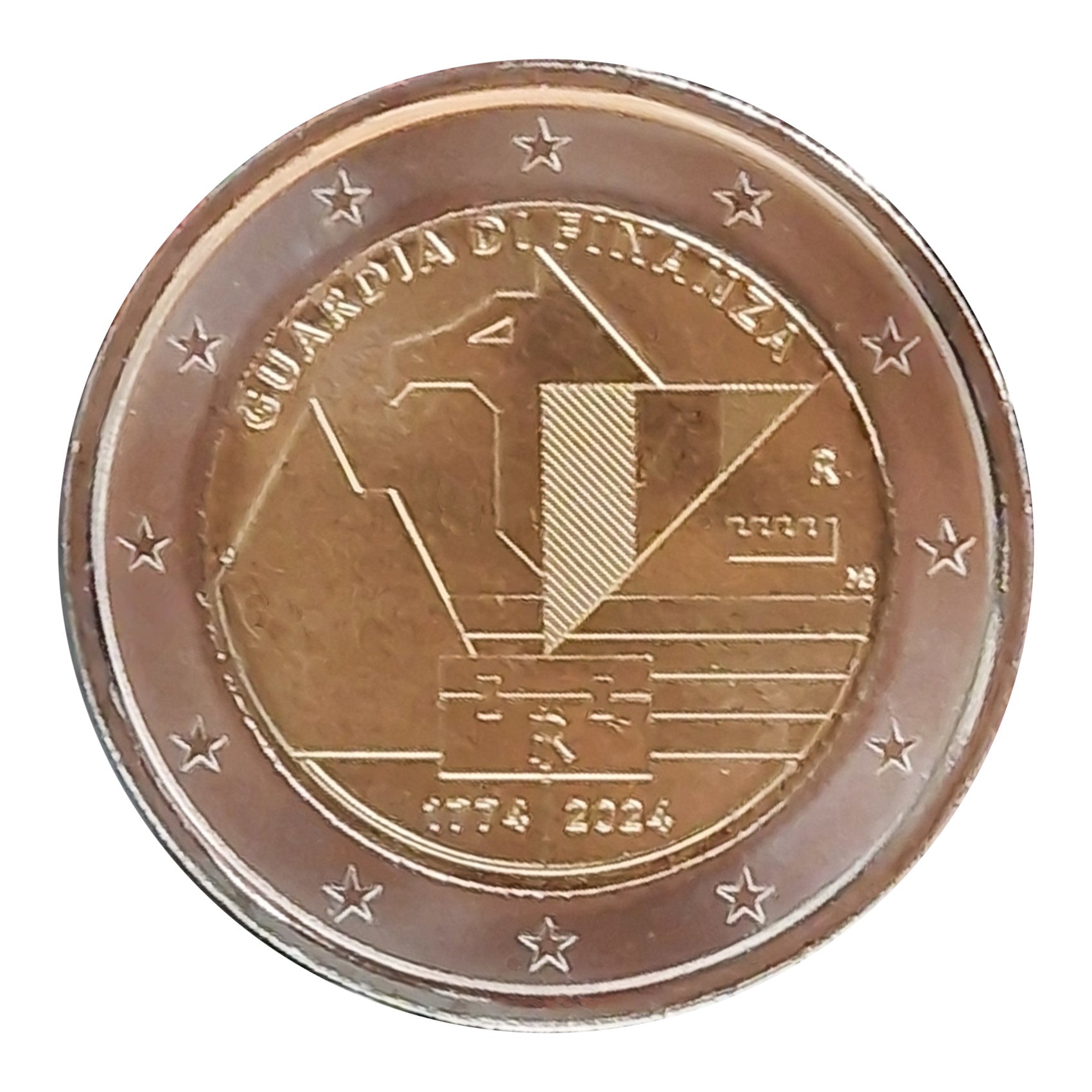Moneta da 2 euro Italia 2024 Guardia di Finanza Moneta commemorativa UNC