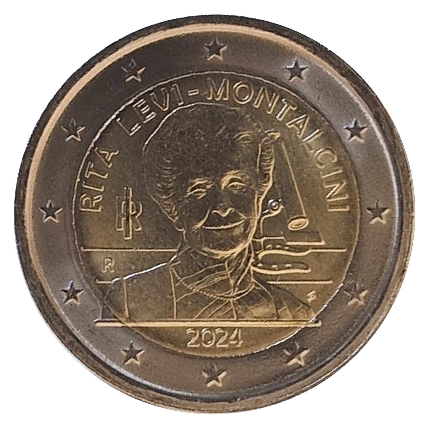 Moneta da 2 euro Italia 2024 Rita Levi-Montalcini Moneta commemorativa UNC