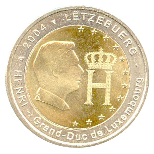 Moneta da 2 euro Lussemburgo 2004 Monogramma del Granduca Enrico Moneta commemorativa UNC