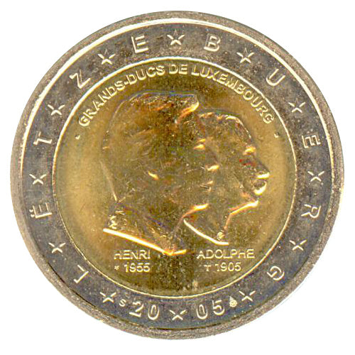 2 Euro Münze Luxemburg 2005 Großherzog Adolphe Sondermünze UNC