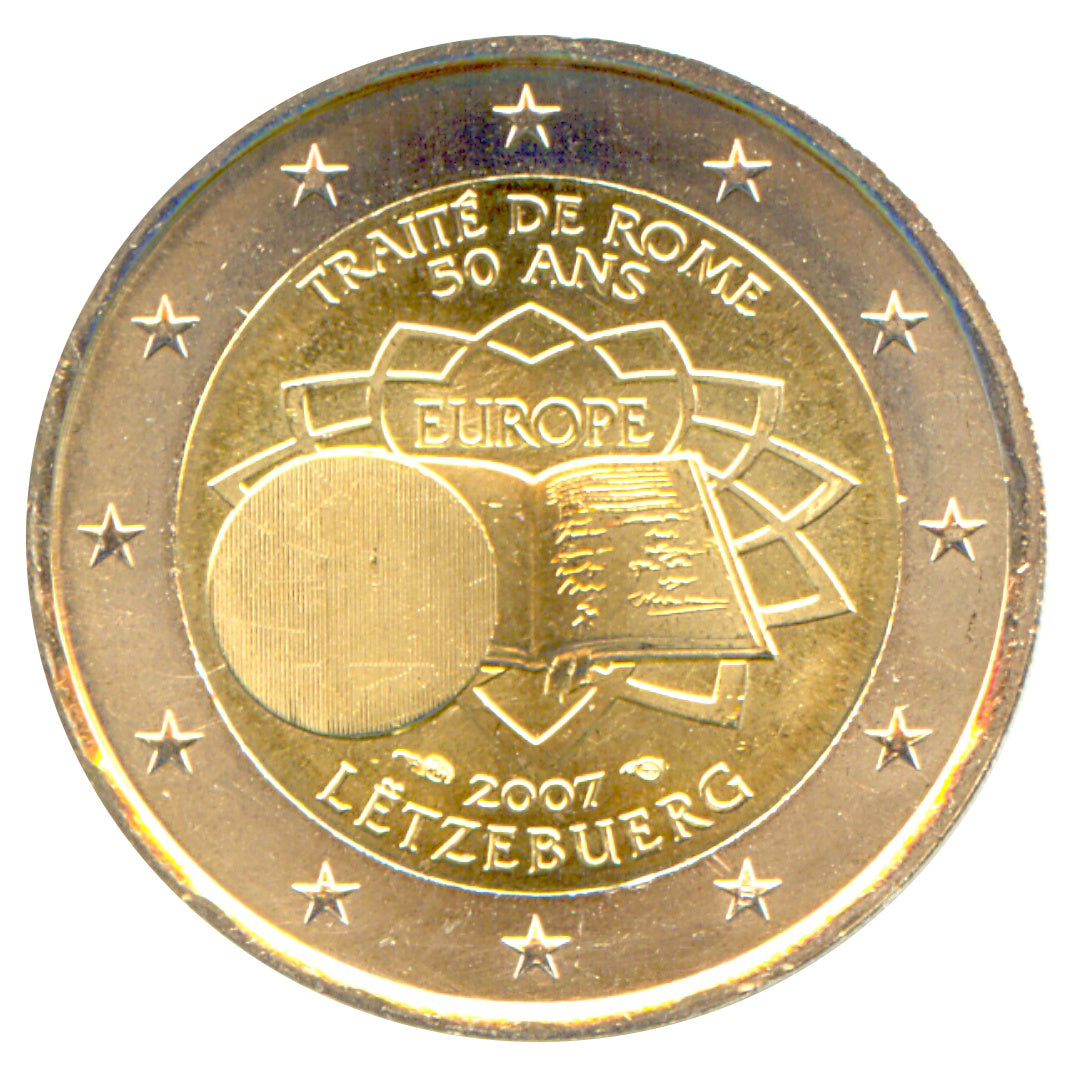 2 Euro Münze Luxemburg 2007 Römische Verträge Sondermünze UNC