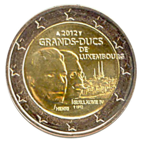 Moneta da 2 euro Lussemburgo 2012 Granduca Guglielmo IV – Wilhelm IV Moneta Commemorativa UNC