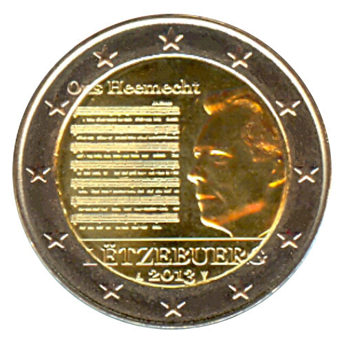 2 Euro Münze Luxemburg 2013 Nationalhymne Sondermünze UNC