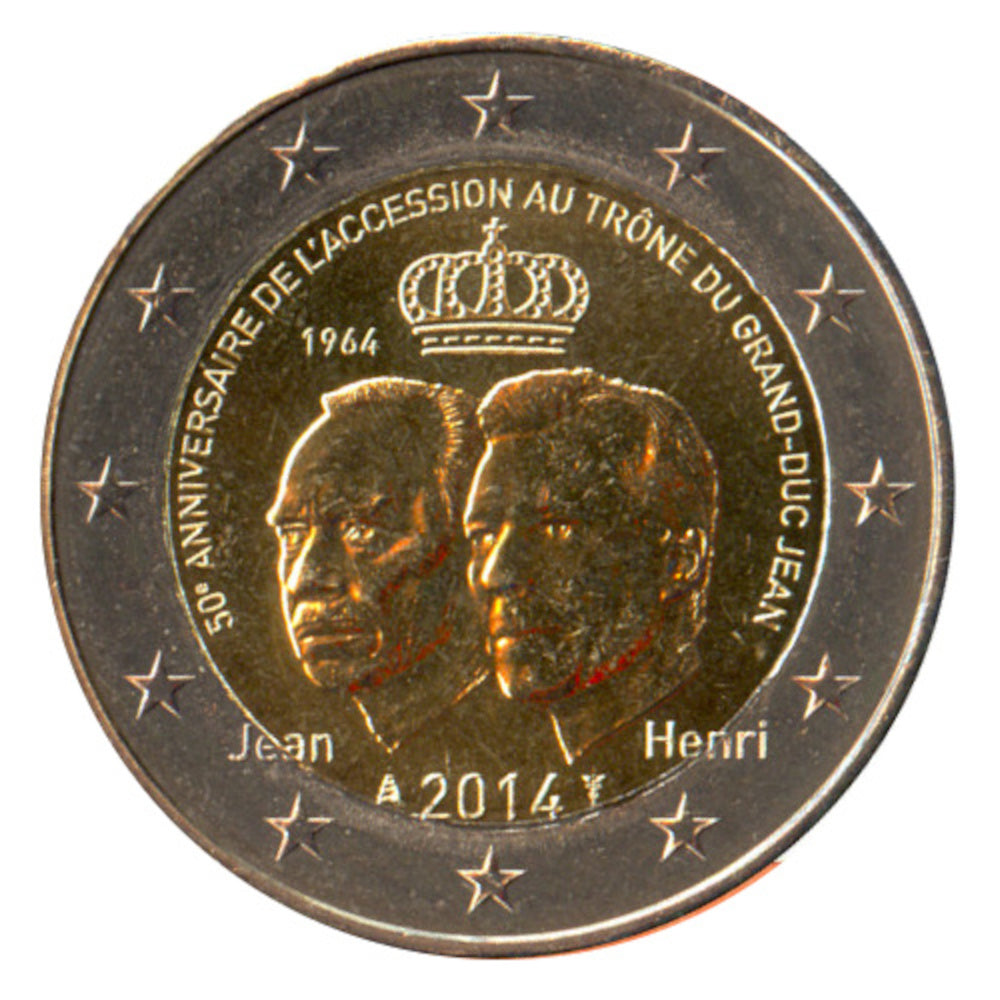 2 Euro Münze Luxemburg 2014 Großherzog Jean - Thronbesteigung Sondermünze UNC