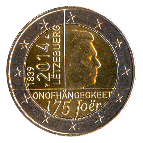 2 Euro Münze Luxemburg 2014 Unabhängigkeit Sondermünze UNC