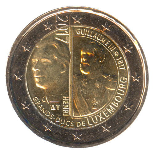Moneta da 2 euro Lussemburgo 2017 Granduca Guglielmo III – Wilhelm III Moneta Commemorativa UNC