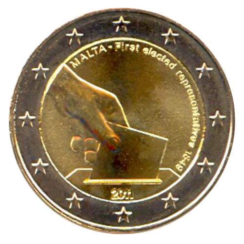 Moneta da 2 euro Malta 2011 Prime Elezioni Moneta Commemorativa UNC