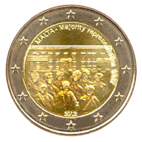 Moneta da 2 euro Malta 2012 Rappresentanza Maggioritaria Moneta Commemorativa UNC