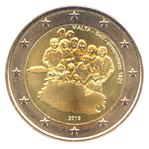 2 Euro Münze Malta 2013 Selbstverwaltung Sondermünze UNC