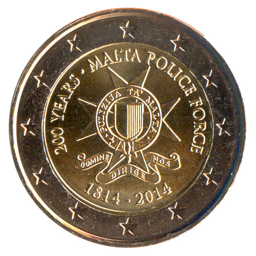 2 Euro Münze Malta 2014 Polizei Sondermünze UNC