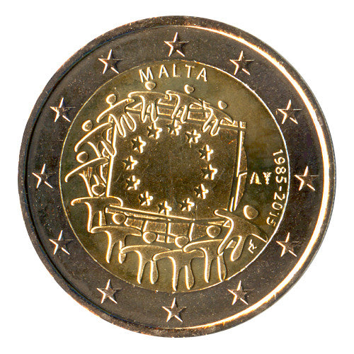 2 Euro Münze Malta 2015 EU-Flagge Sondermünze UNC