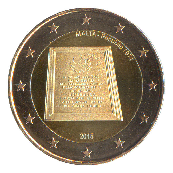 Moneta da 2 euro Malta 2015 Repubblica Moneta Commemorativa UNC