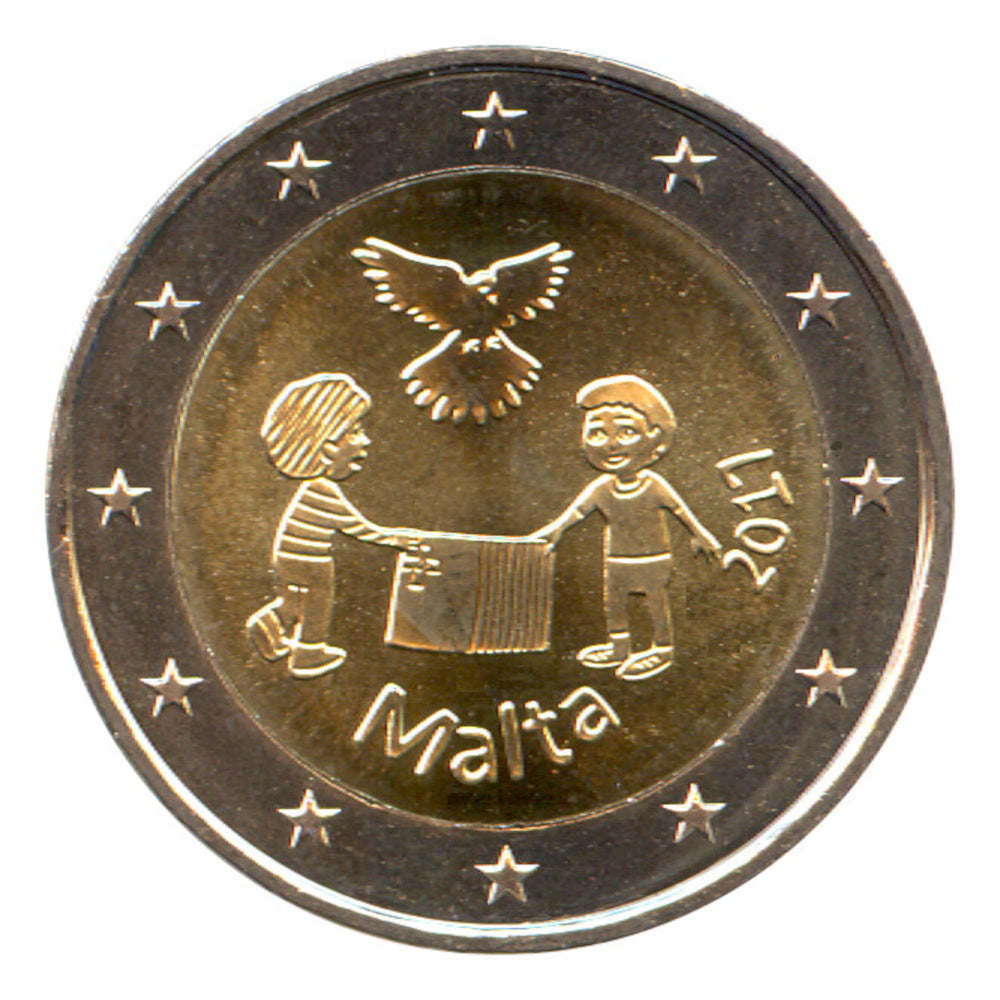 Moneta da 2 euro Malta 2017 Solidarietà e Pace Moneta Commemorativa UNC