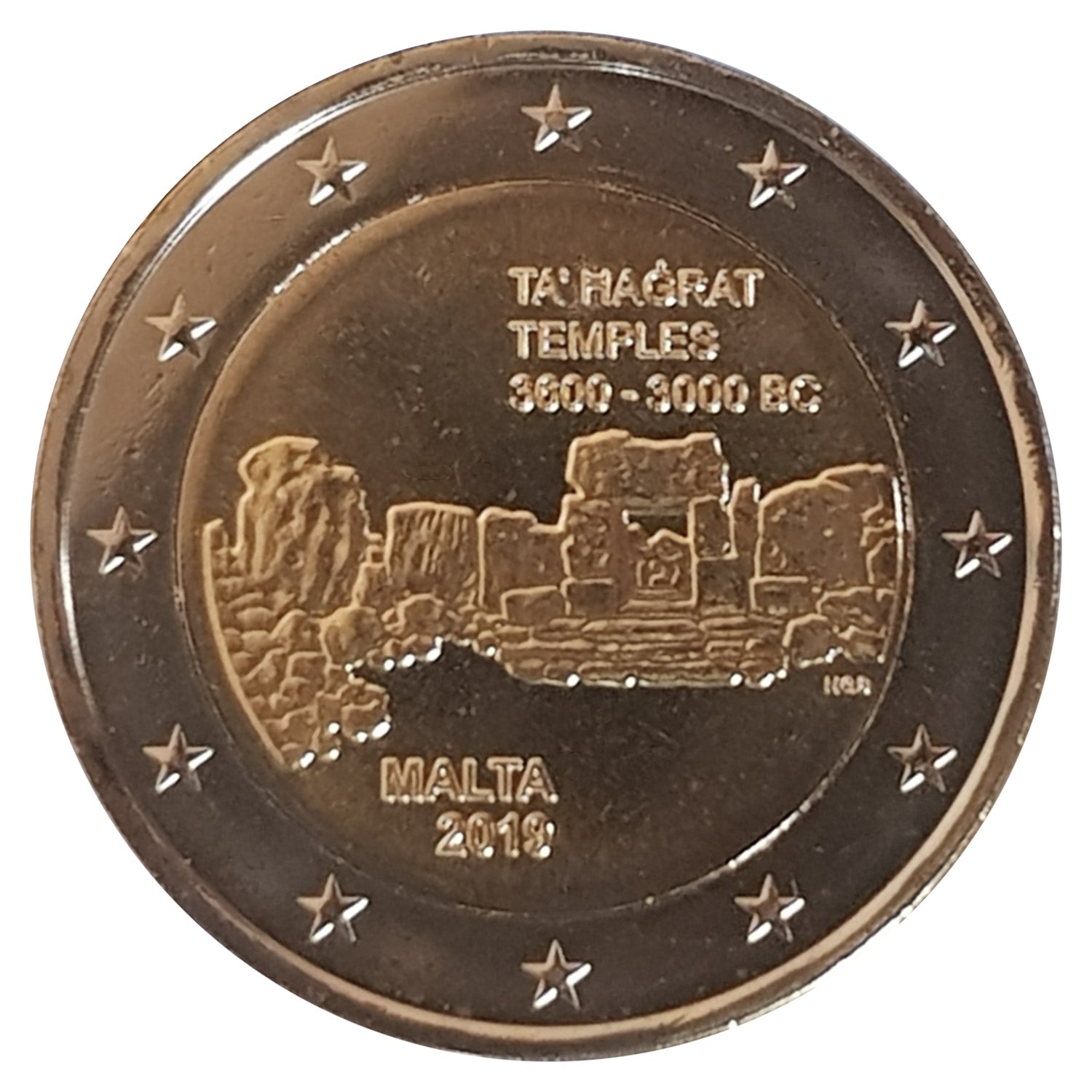 Moneta da 2 euro Malta 2019 Templi di Ta' Ħaġrat Moneta Commemorativa UNC