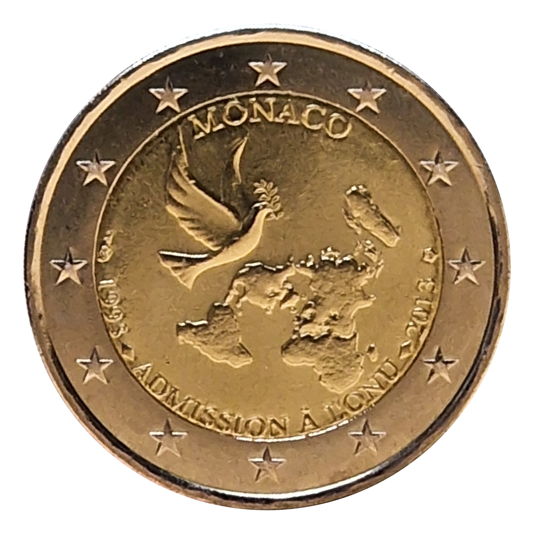 Moneta da 2 euro Monaco 2013 Nazioni Unite ONU Moneta commemorativa UNC