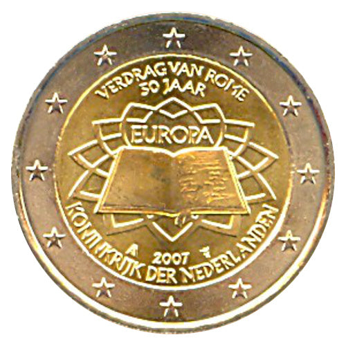2 Euro Münze Niederlande 2007 Römische Verträge Sondermünze UNC