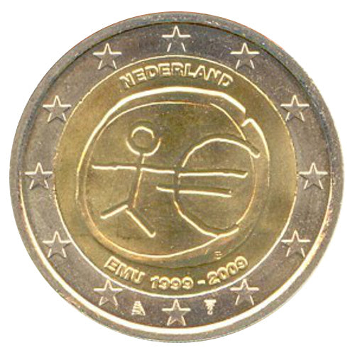 2 Euro Münze Niederlande 2009 WWU Sondermünze UNC