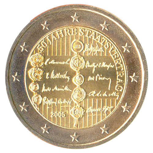 2 Euro Münze Österreich 2005 Staatsvertrag Sondermünze UNC