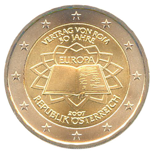 2 Euro Münze Österreich 2007 Römische Verträge Sondermünze UNC