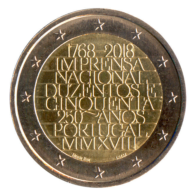 2 Euro Münze Portugal 2018 INCM Sondermünze UNC