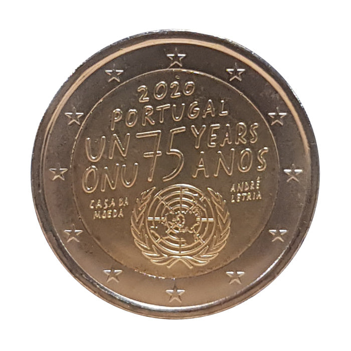 Moneta da 2 Euro Portogallo 2020 Nazioni Unite ONU Moneta Commemorativa UNC