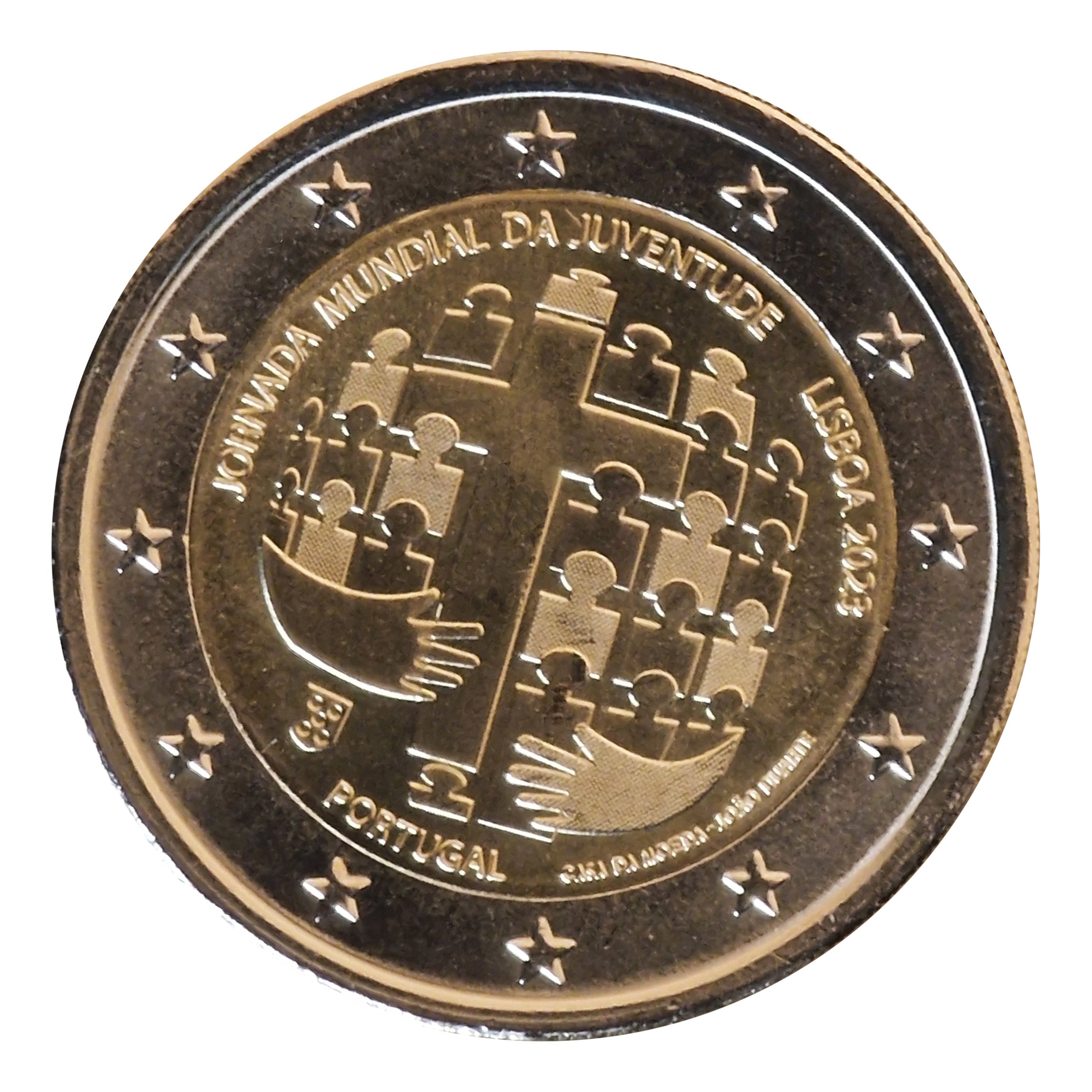 Moneta da 2 Euro Portogallo 2023 Giornata Mondiale della Gioventù Moneta Commemorativa UNC