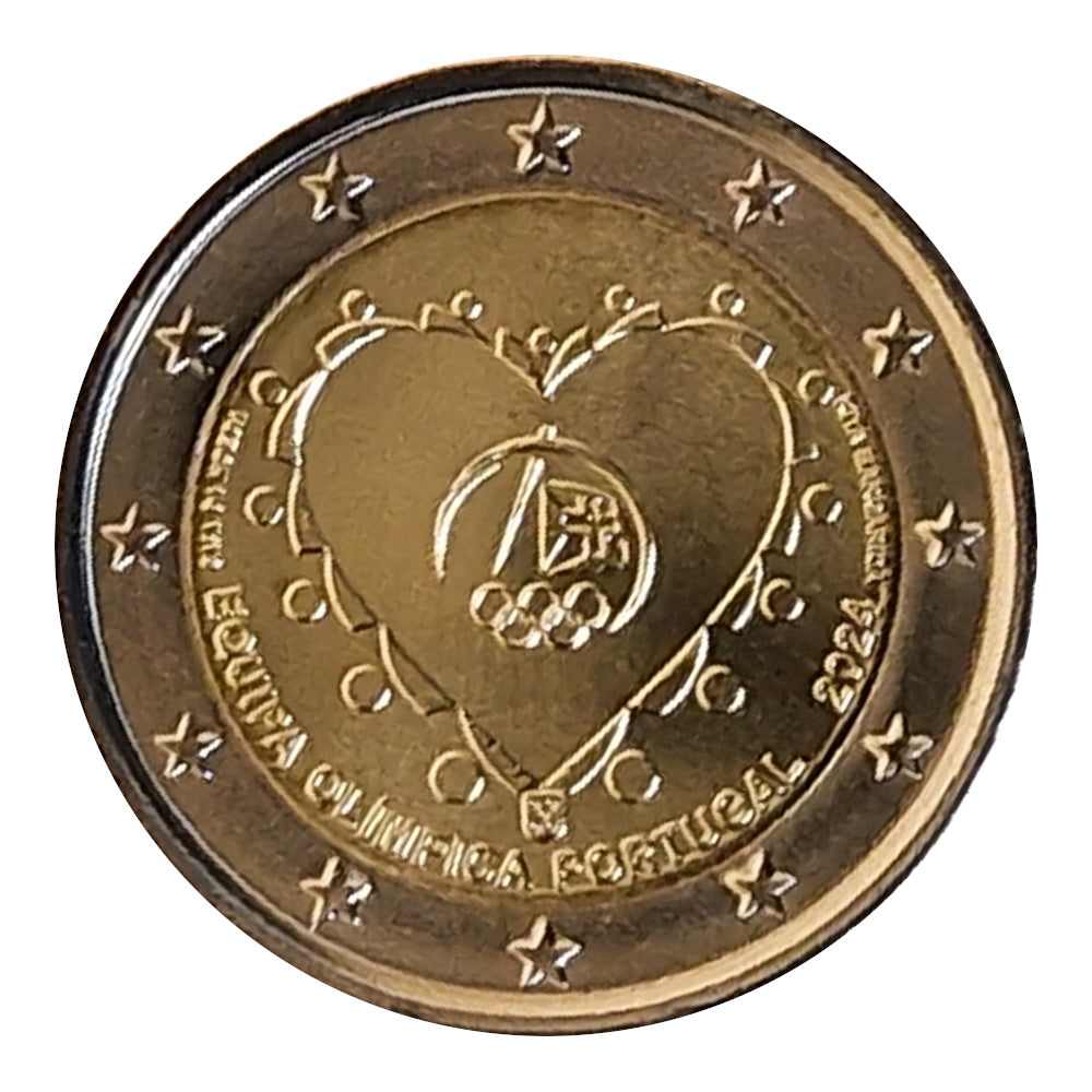 Moneta da 2 Euro Portogallo 2024 Olimpiadi di Parigi Moneta Commemorativa UNC