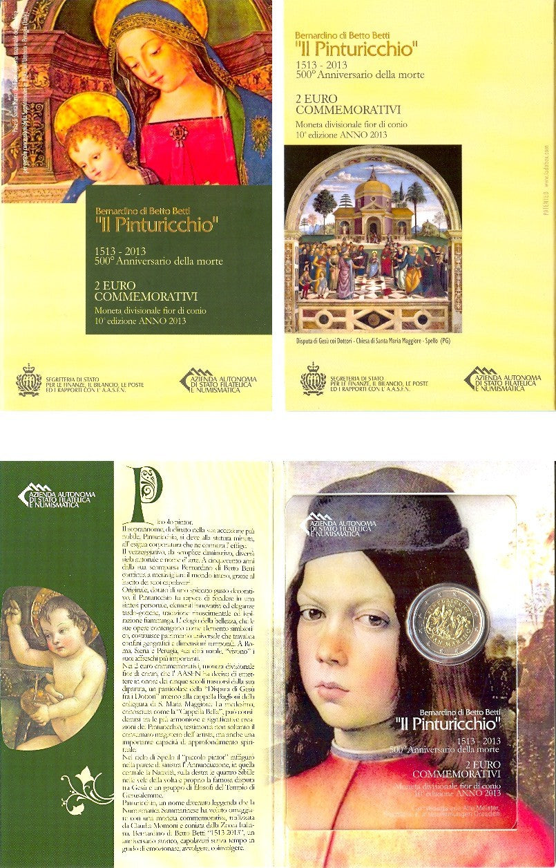 2 Euro Münze San Marino 2013 Pinturicchio Sondermünze FDC