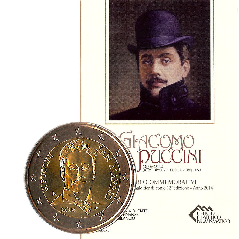 2 Euro Münze San Marino 2014 Puccini Sondermünze FDC