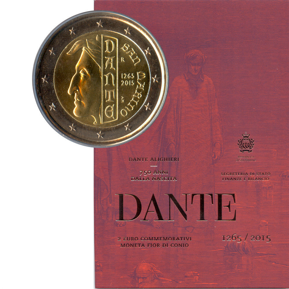 2 Euro Münze San Marino 2015 Dante Sondermünze FDC