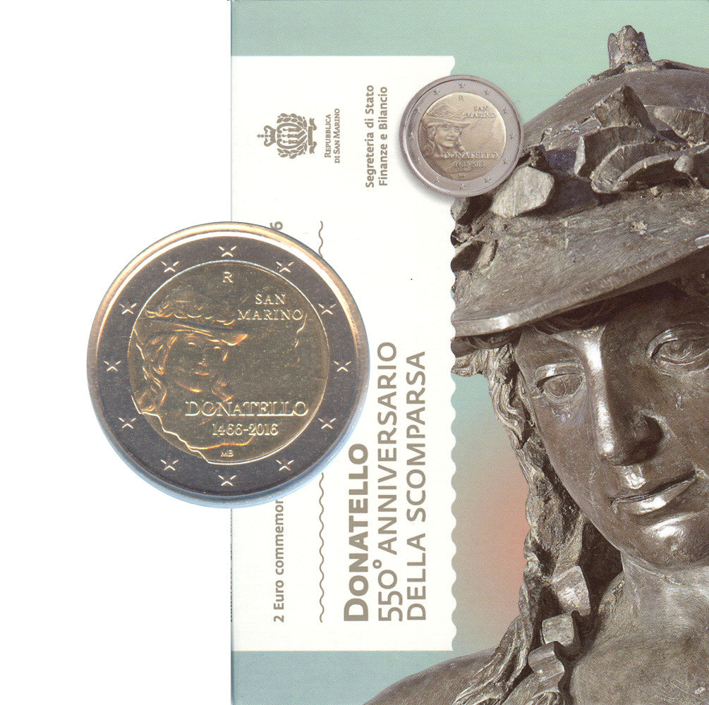 2 Euro Münze San Marino 2016 Donatello Sondermünze FDC