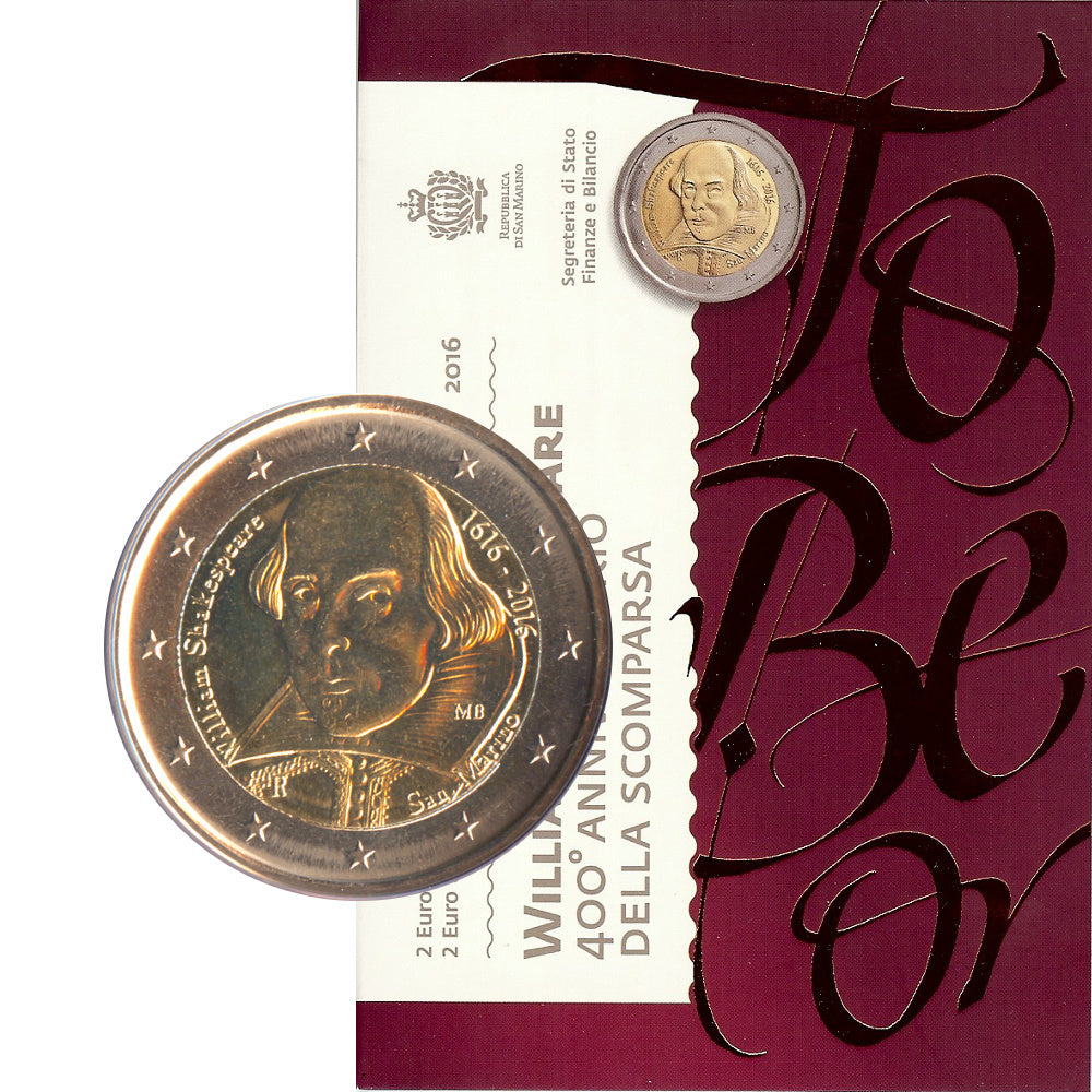 2 Euro Münze San Marino 2016 Shakespeare Sondermünze FDC