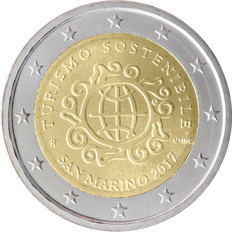2 Euro Münze San Marino 2017 Nachhaltiger Tourismus Sondermünze FDC
