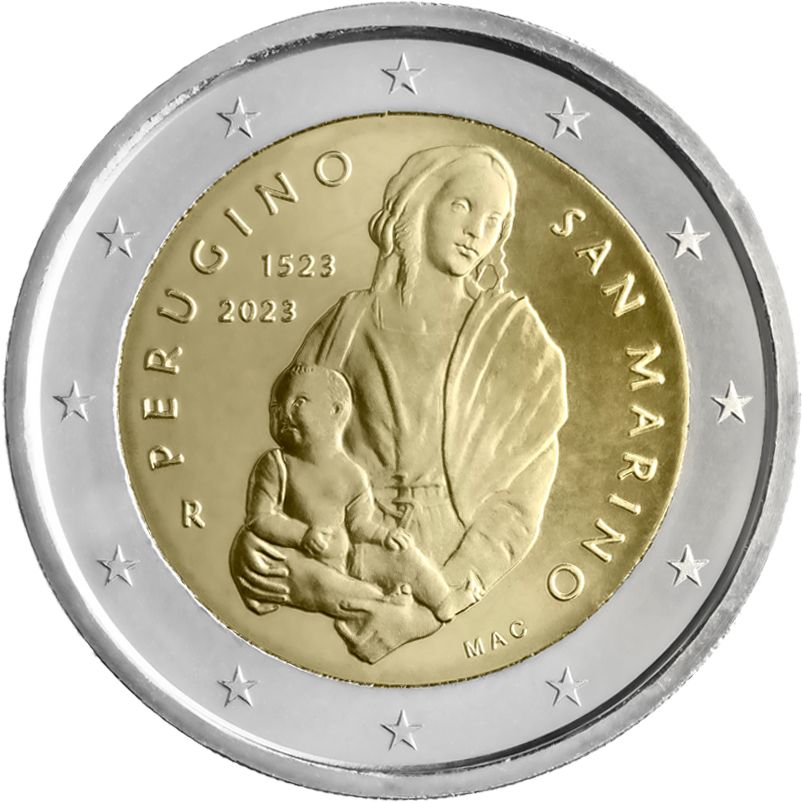 2 Euro Münze San Marino 2023 Perugino Sondermünze FDC