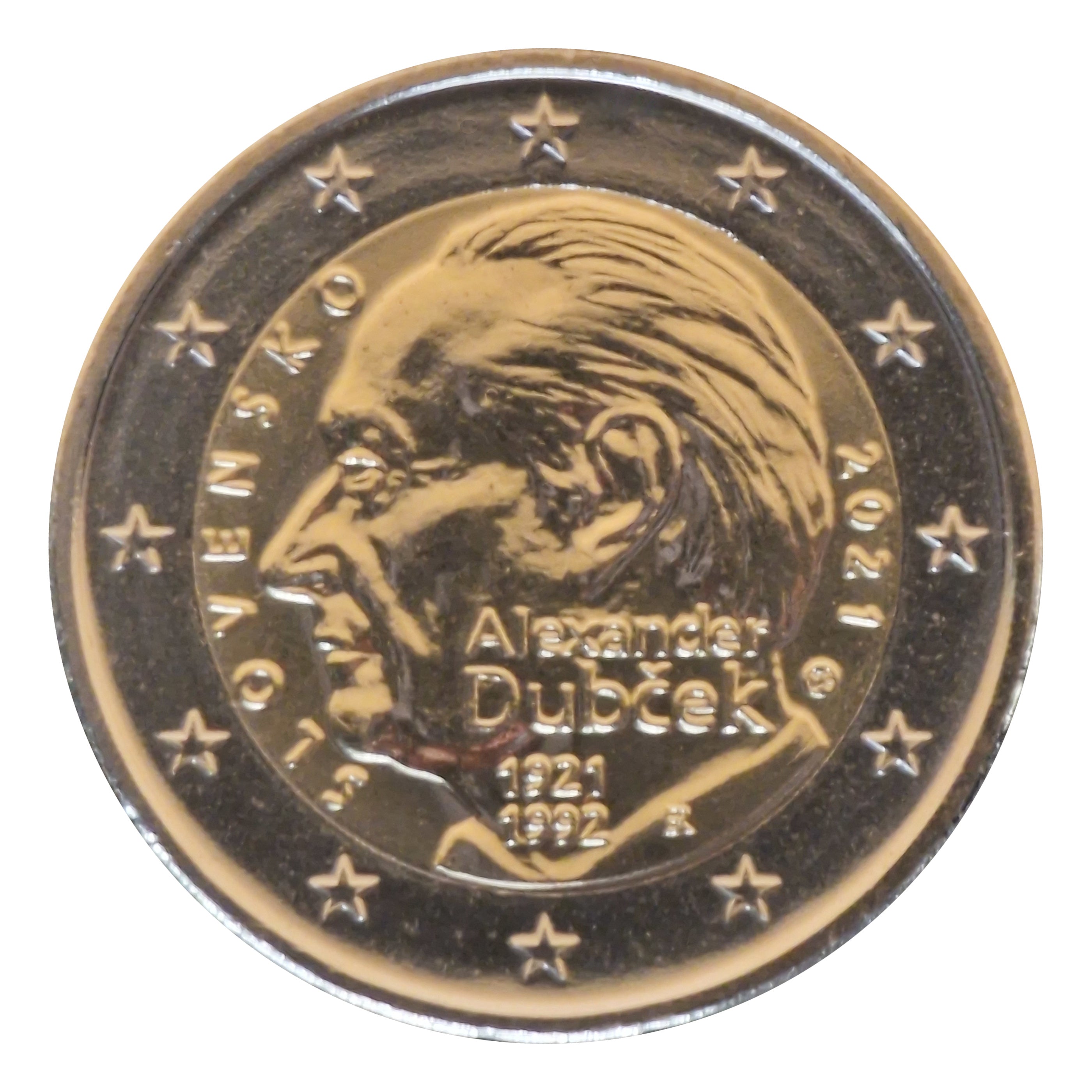 2 Euro Münze Slowakei 2021 Dubček Sondermünze UNC