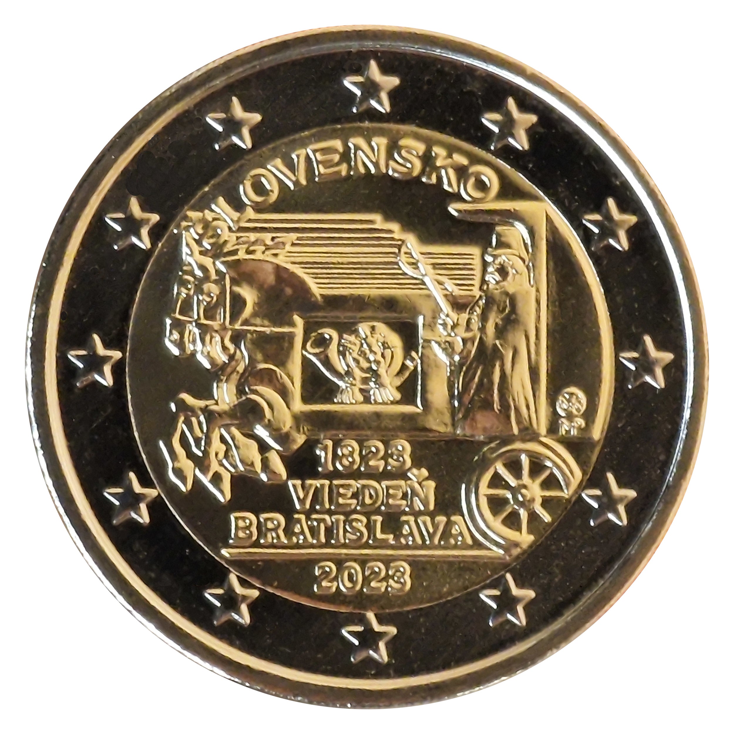 Moneta da 2 Euro Slovacchia 2023 Posta a Cavallo Moneta Commemorativa UNC