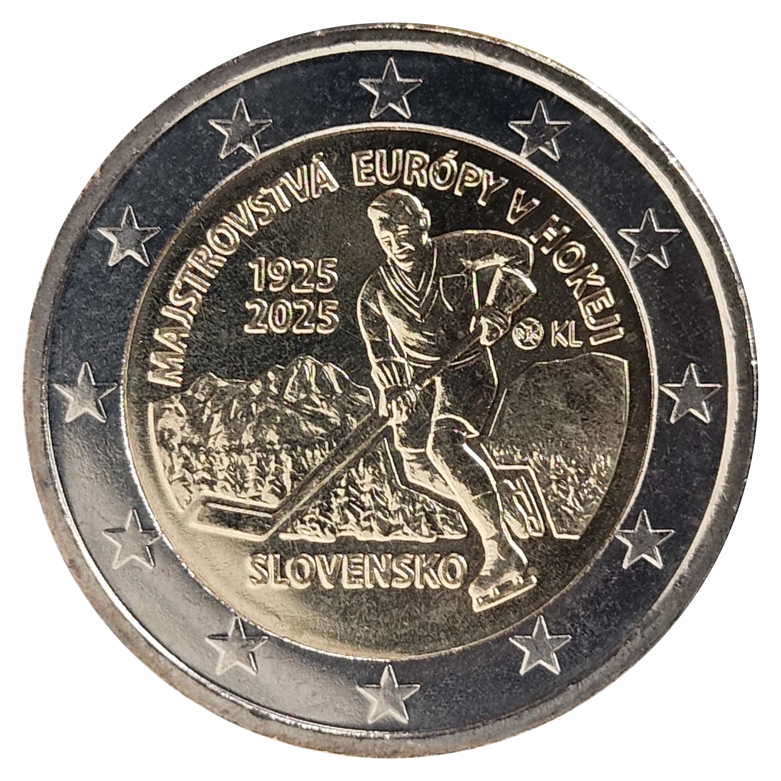 Pièce de 2 Euros Slovaquie 2025 Hockey sur glace Pièce Commémorative UNC