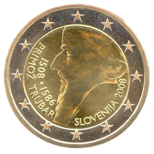 2 Euro Münze Slowenien 2008 Primož Trubar Sondermünze UNC