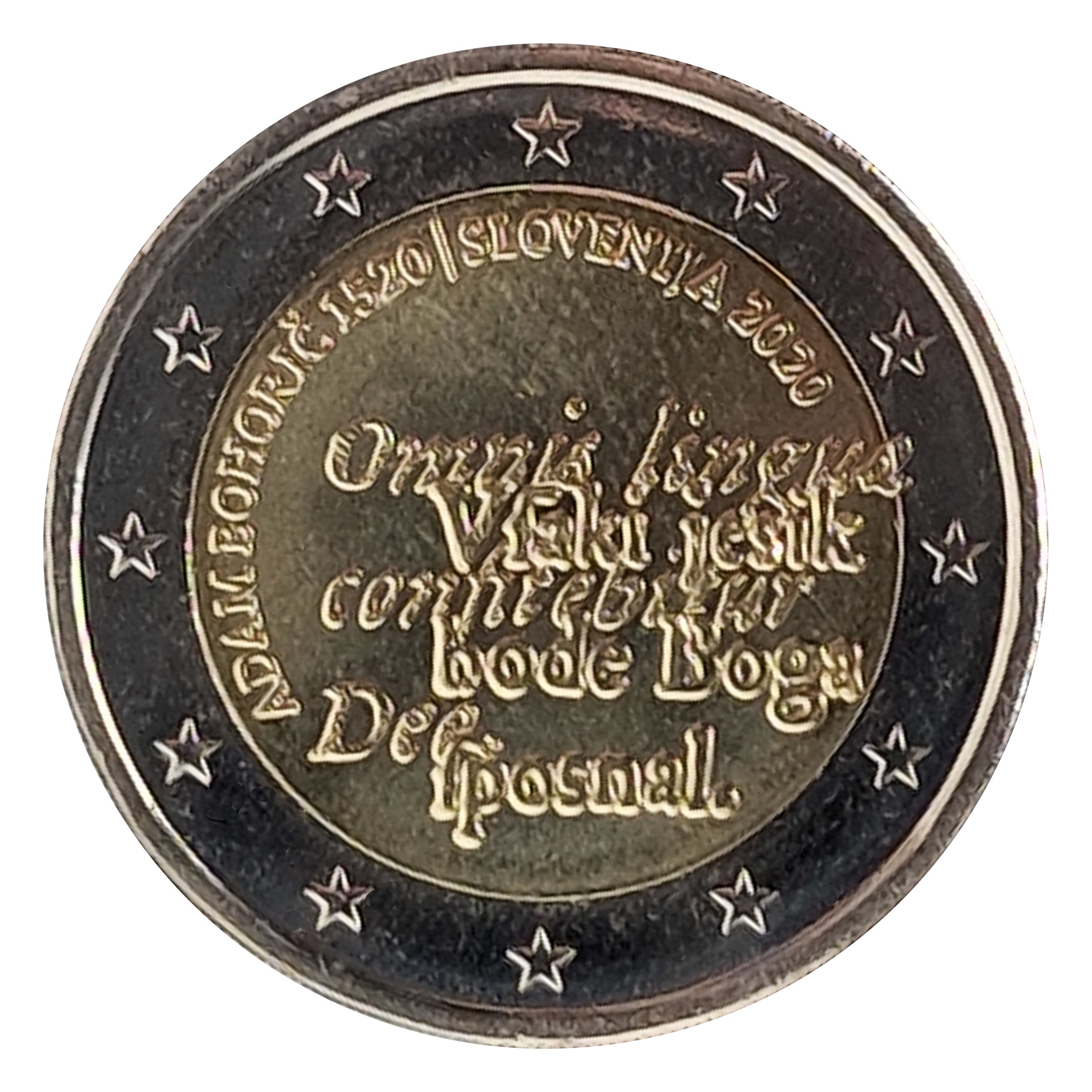 Moneta da 2 Euro Slovenia 2020 Adam Bohorič Moneta Commemorativa UNC