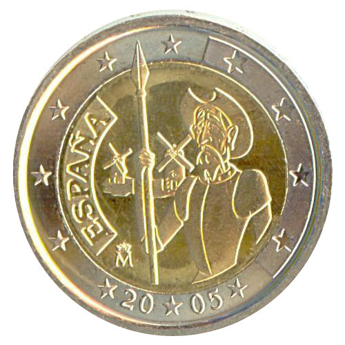 2 Euro Münze Spanien 2005 Don Quichotte Sondermünze UNC